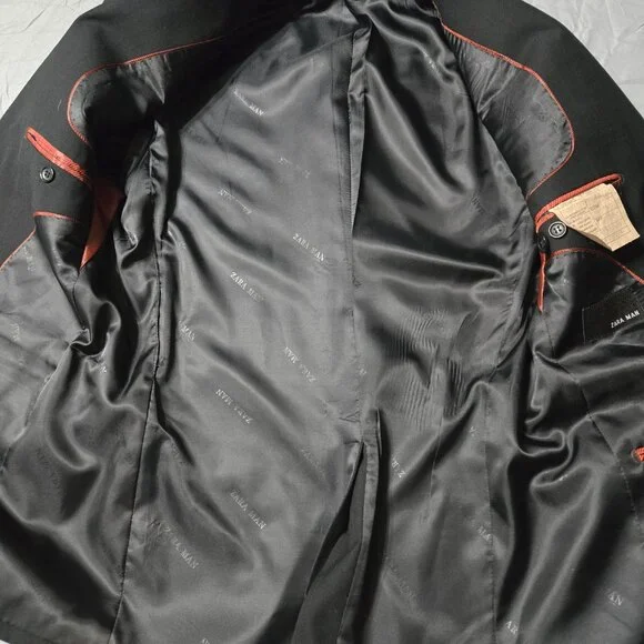 Zara Size 36 Mens Black Suit Blazer Coat - Picture 4 of 8